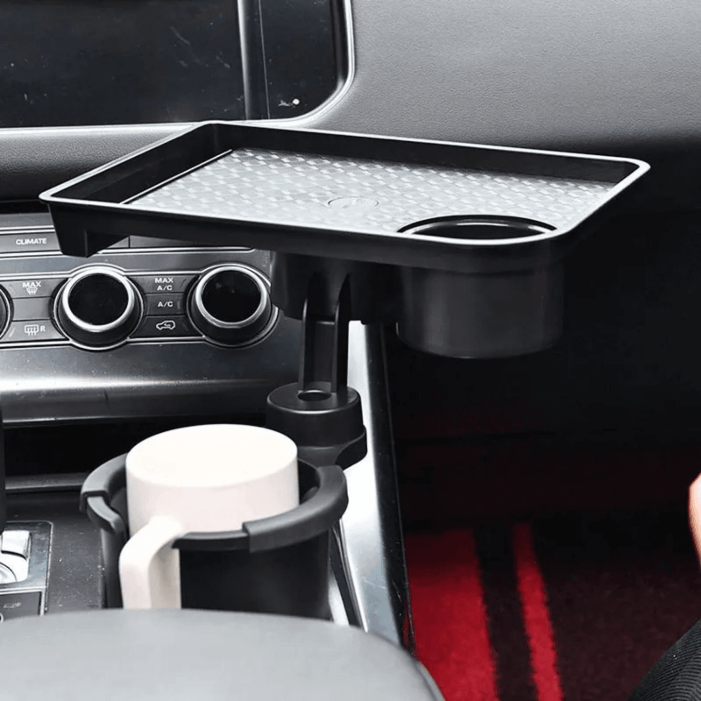 Car Cup Holder Expander with Detachable Food Tray - Autotrendix