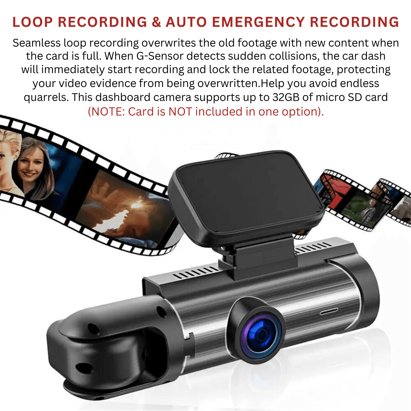 Dual-Lens Dash Camera with HD Night Vision - Autotrendix