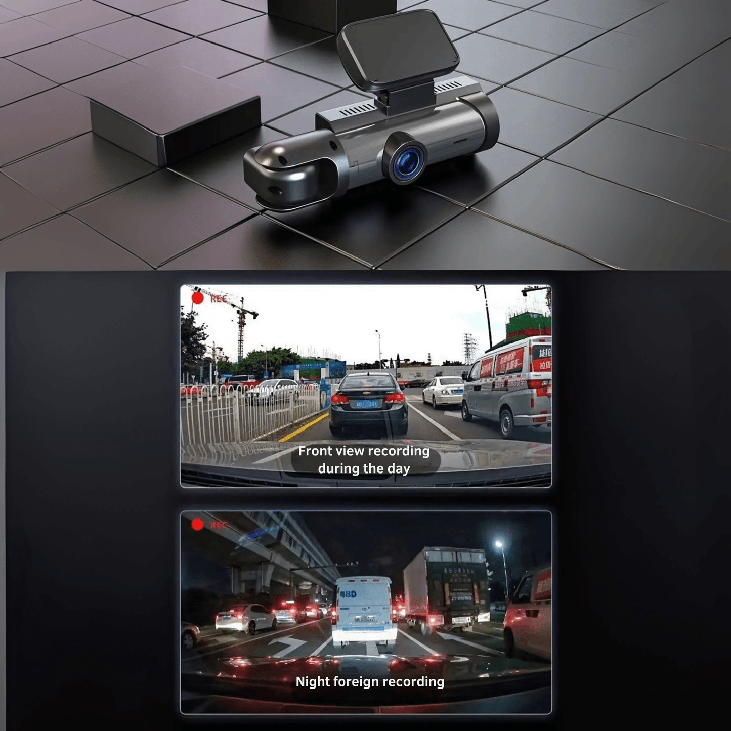Dual-Lens Dash Camera with HD Night Vision - Autotrendix