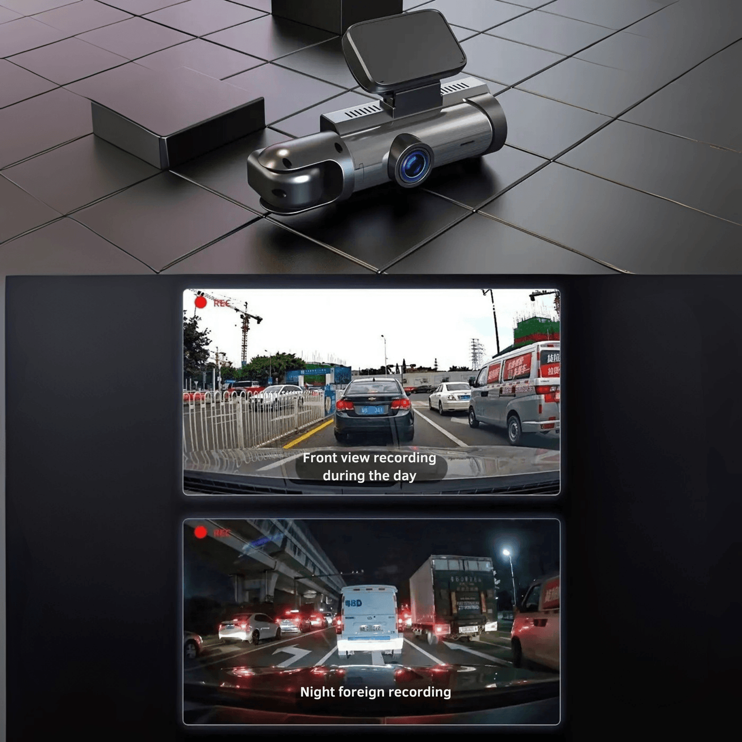 Dual-Lens Dash Camera with HD Night Vision - Autotrendix