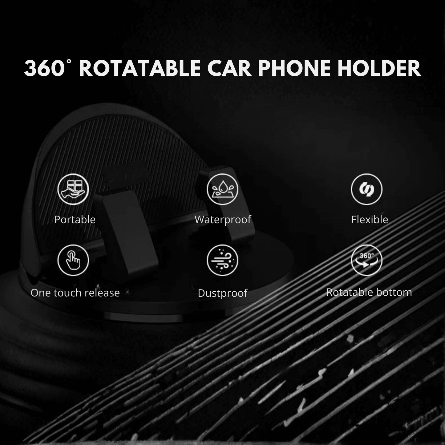 Multifunctional 360° Rotatable Car Phone Holder - Autotrendix