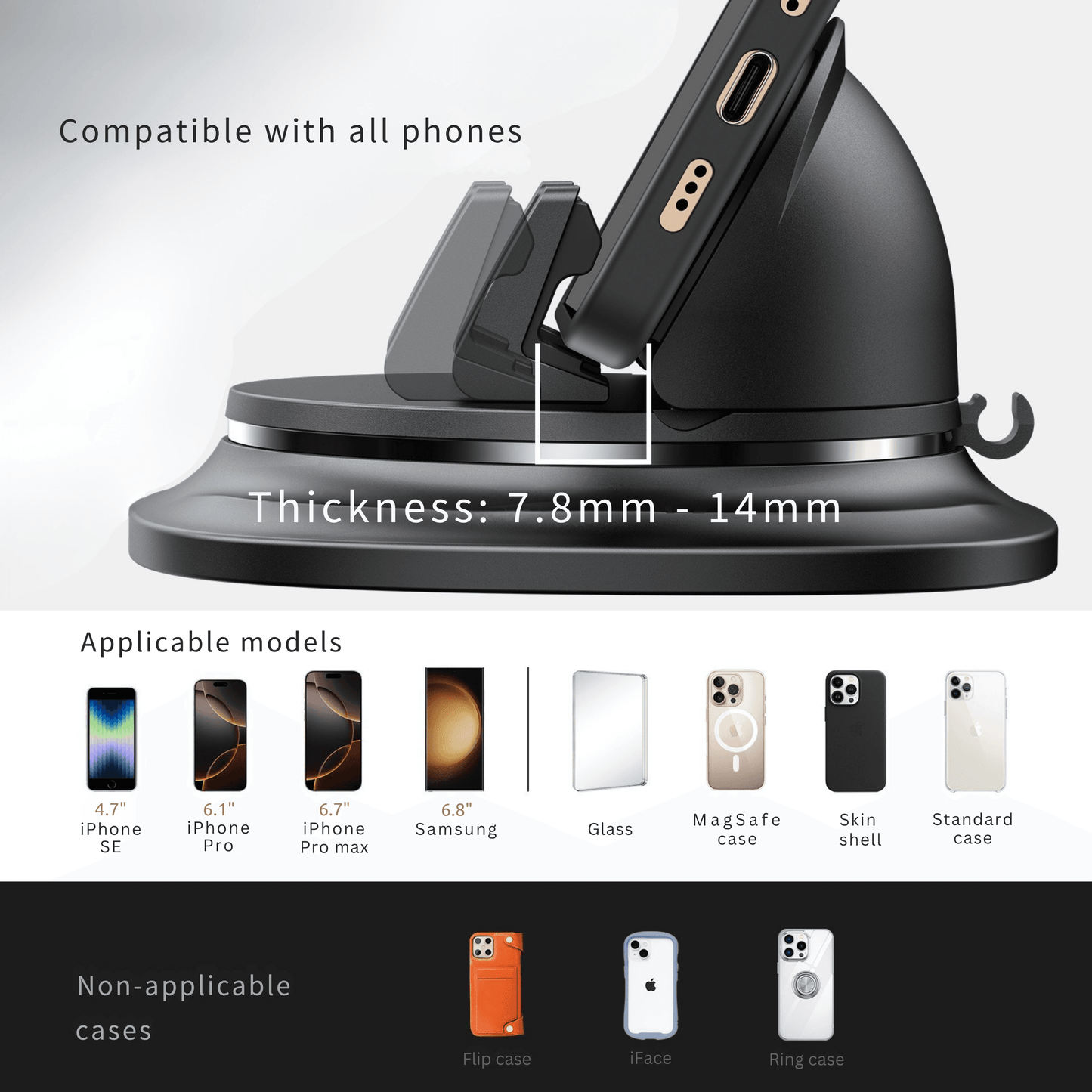 Multifunctional 360° Rotatable Car Phone Holder - Autotrendix