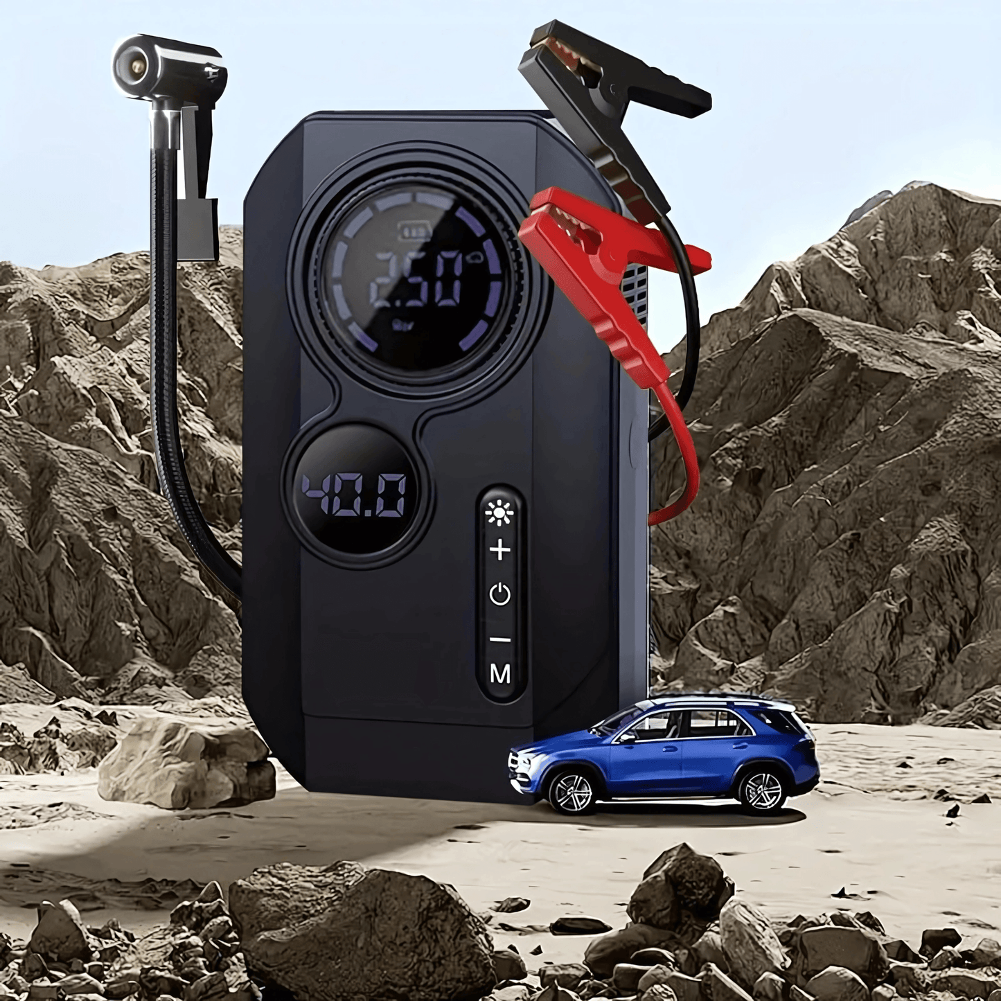 Portable Car Jump Starter & Air Compressor - Autotrendix