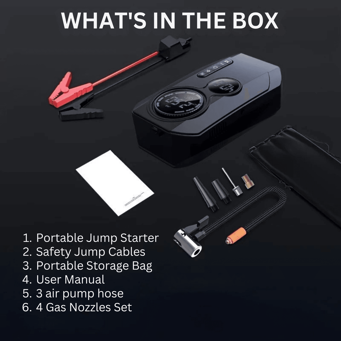 Portable Car Jump Starter & Air Compressor - Autotrendix
