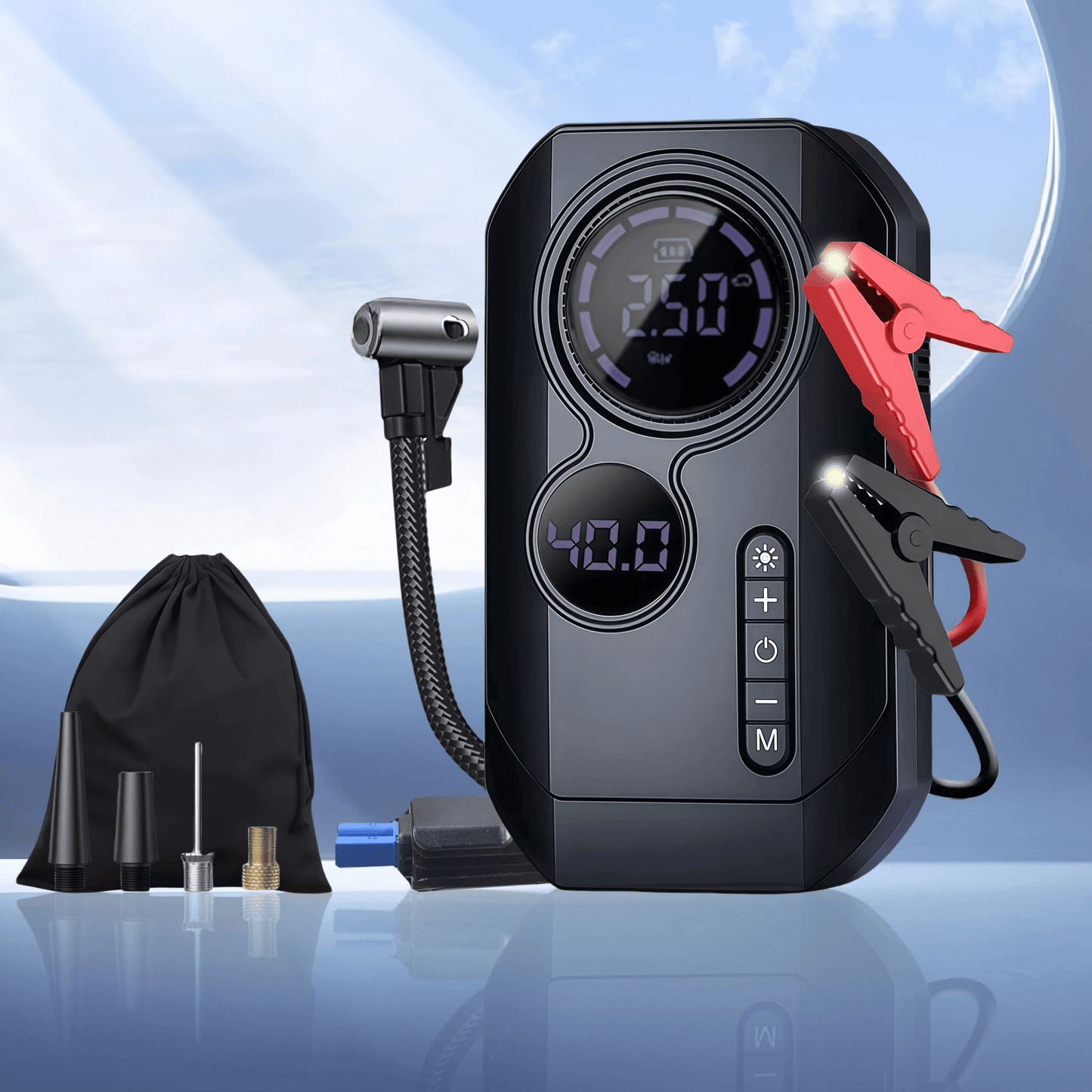 Portable Car Jump Starter & Air Compressor - Autotrendix