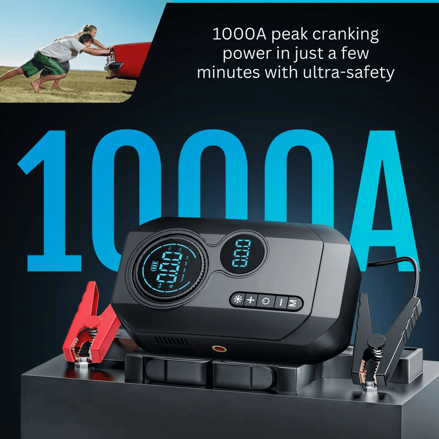 Portable Car Jump Starter & Air Compressor - Autotrendix