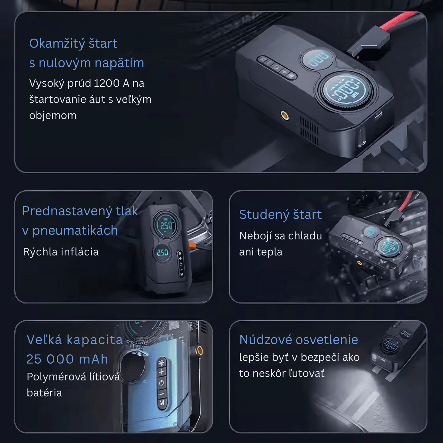 Portable Car Jump Starter & Air Compressor - Autotrendix