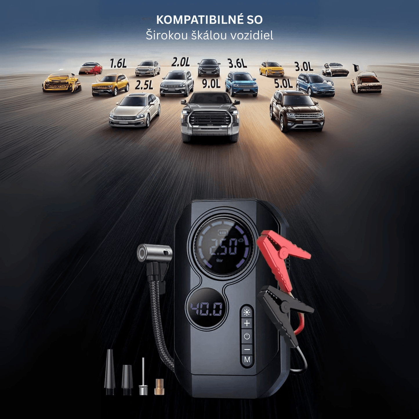 Portable Car Jump Starter & Air Compressor - Autotrendix
