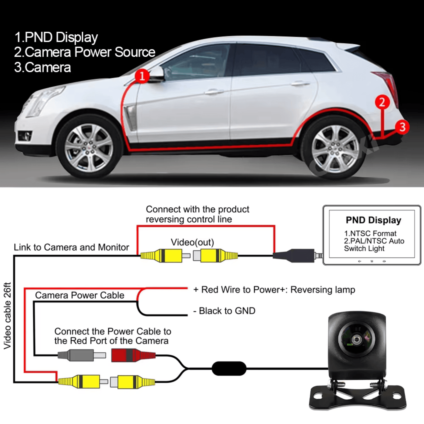 Portable CarPlay Screen with Rotatable 4K Dash Camera - Autotrendix
