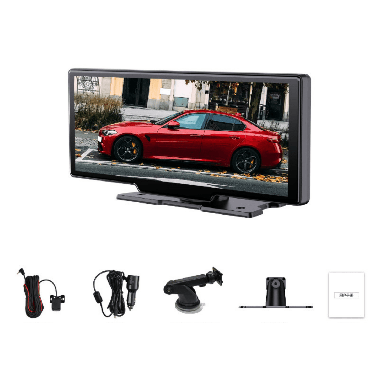 Portable CarPlay Screen with Rotatable 4K Dash Camera - Autotrendix