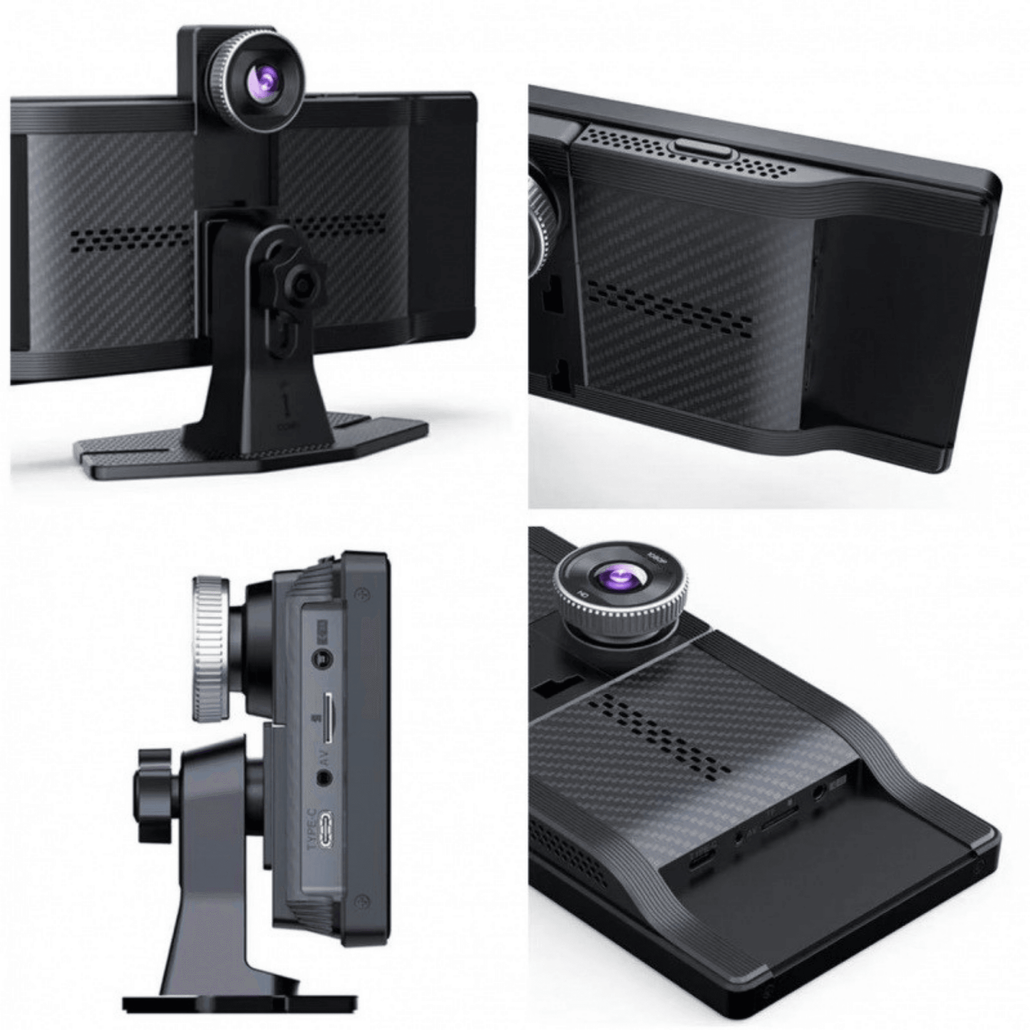 Portable CarPlay Screen with Rotatable 4K Dash Camera - Autotrendix