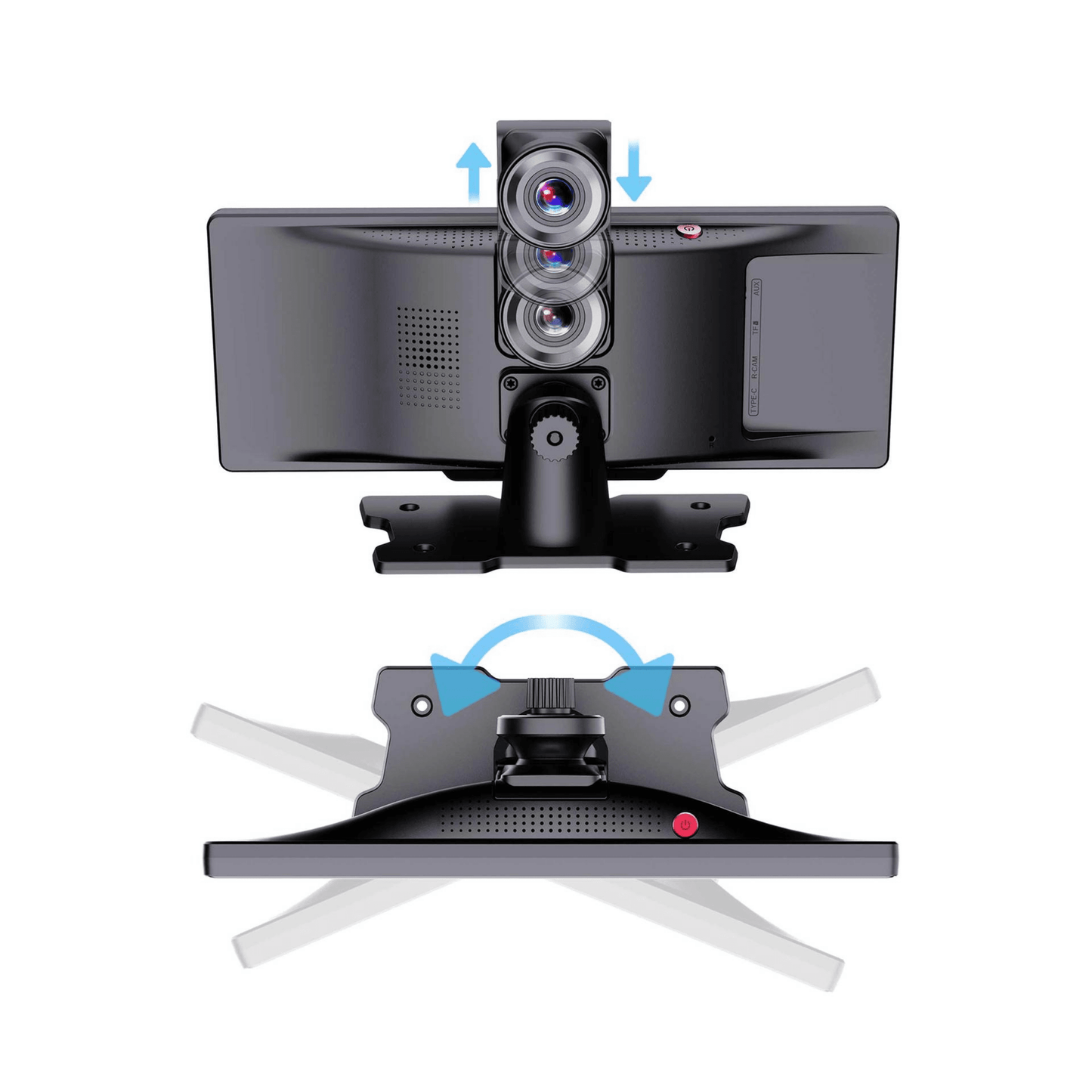 Portable CarPlay Screen with Rotatable 4K Dash Camera - Autotrendix
