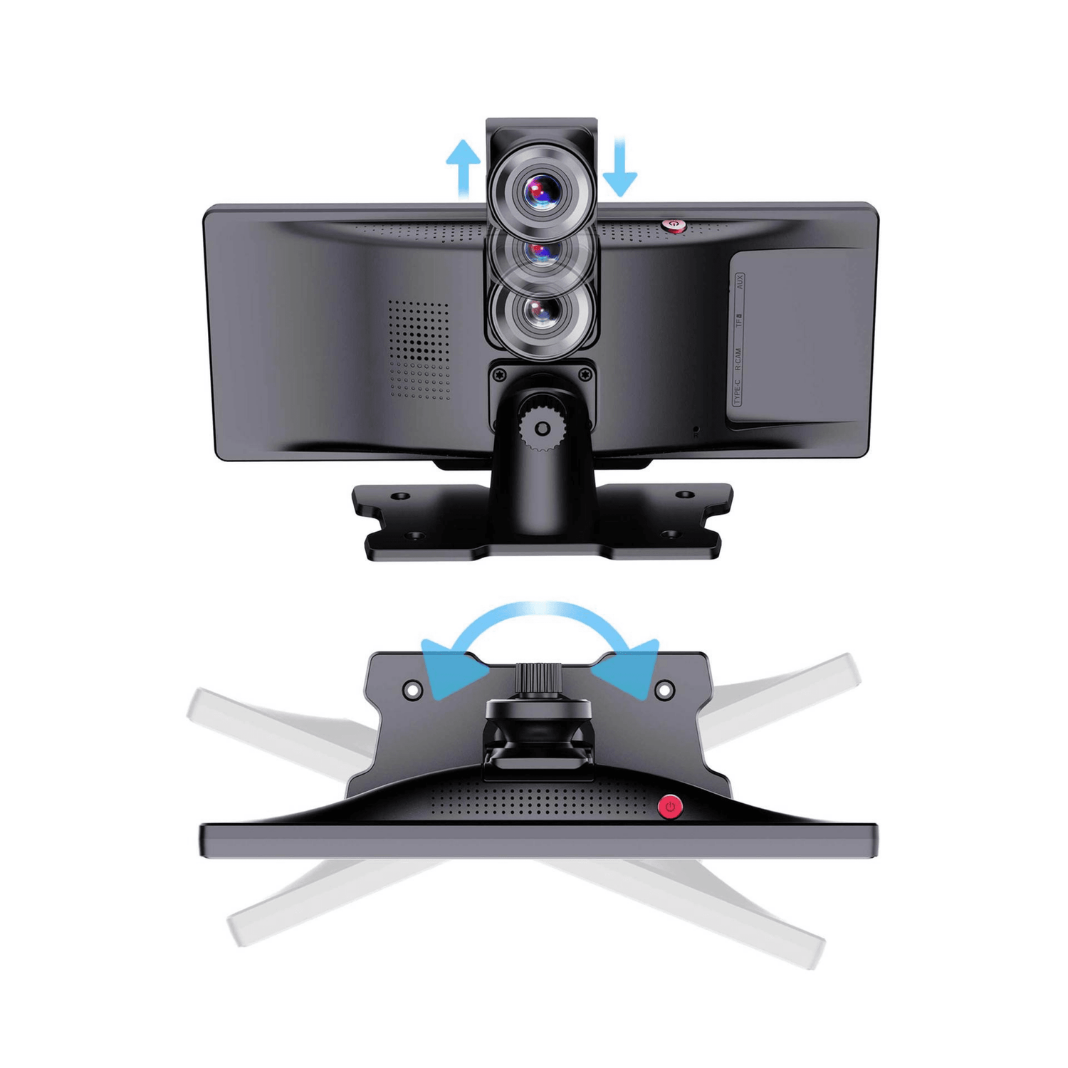 Portable CarPlay Screen with Rotatable 4K Dash Camera - Autotrendix