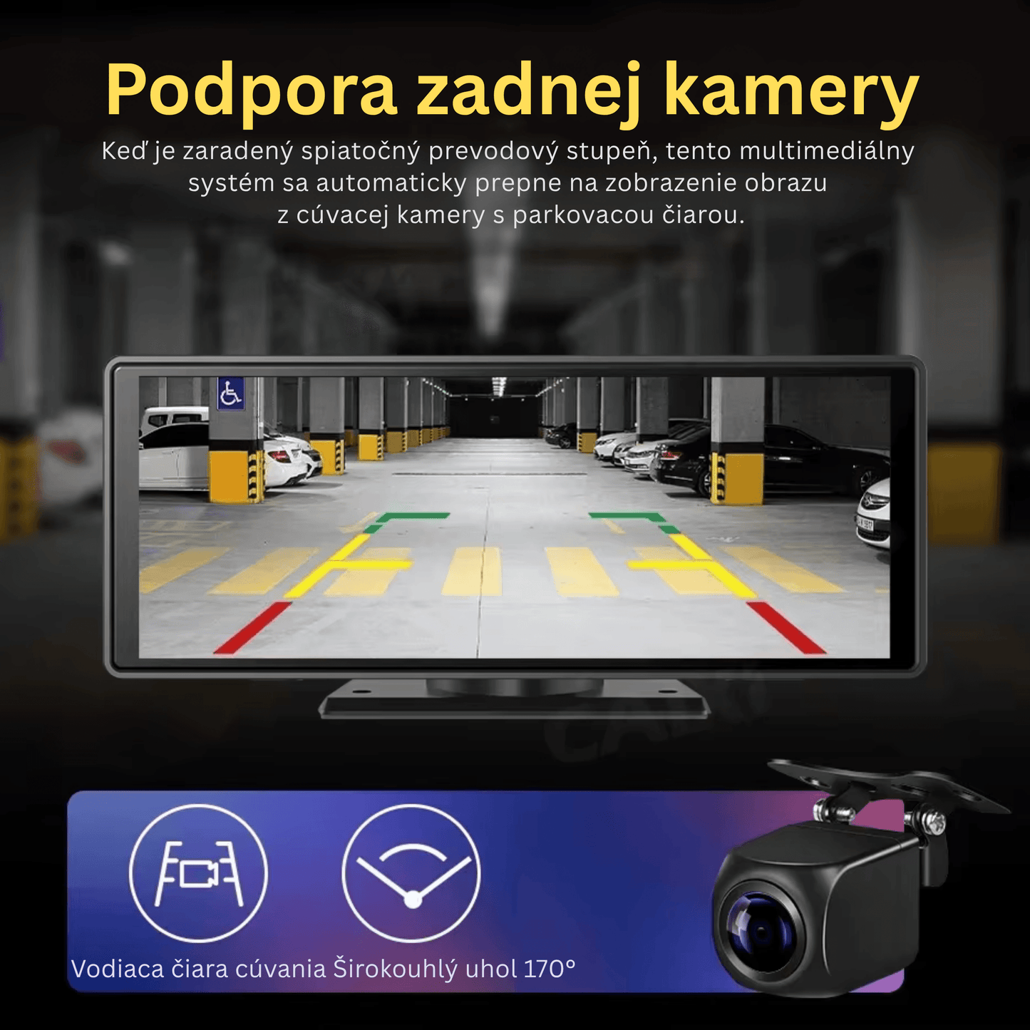 Portable CarPlay Screen with Rotatable 4K Dash Camera - Autotrendix
