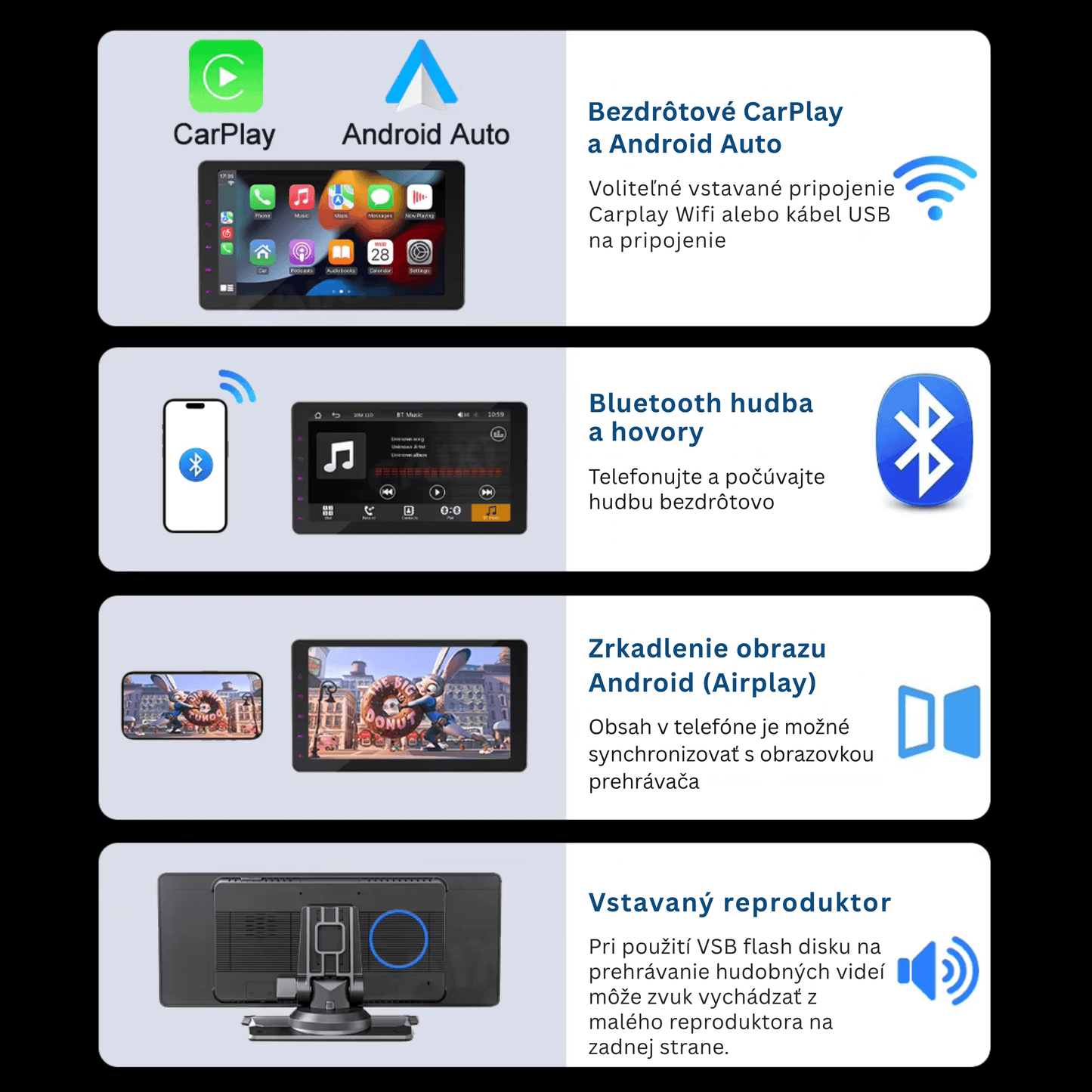 Portable CarPlay Screen with Rotatable 4K Dash Camera - Autotrendix