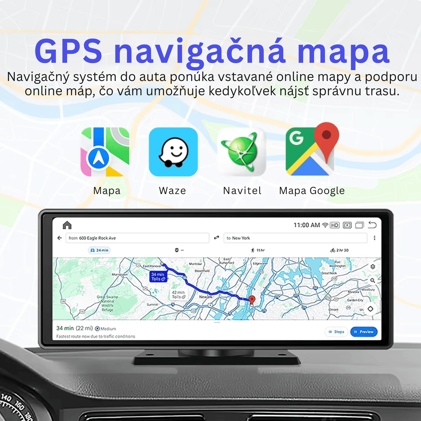 Portable CarPlay Screen with Rotatable 4K Dash Camera - Autotrendix