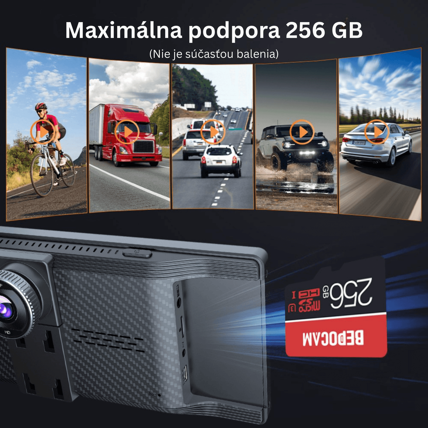 Portable CarPlay Screen with Rotatable 4K Dash Camera - Autotrendix