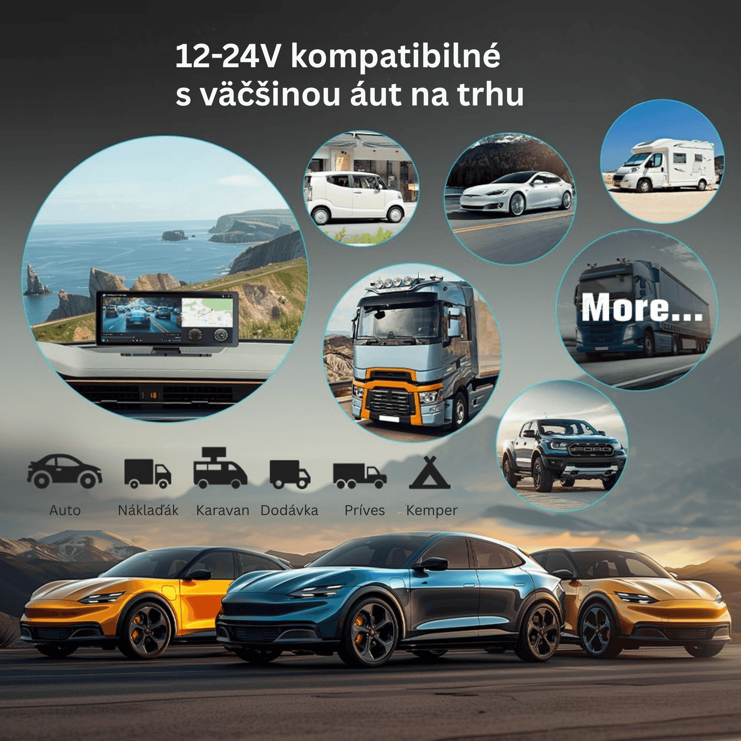 Portable CarPlay Screen with Rotatable 4K Dash Camera - Autotrendix