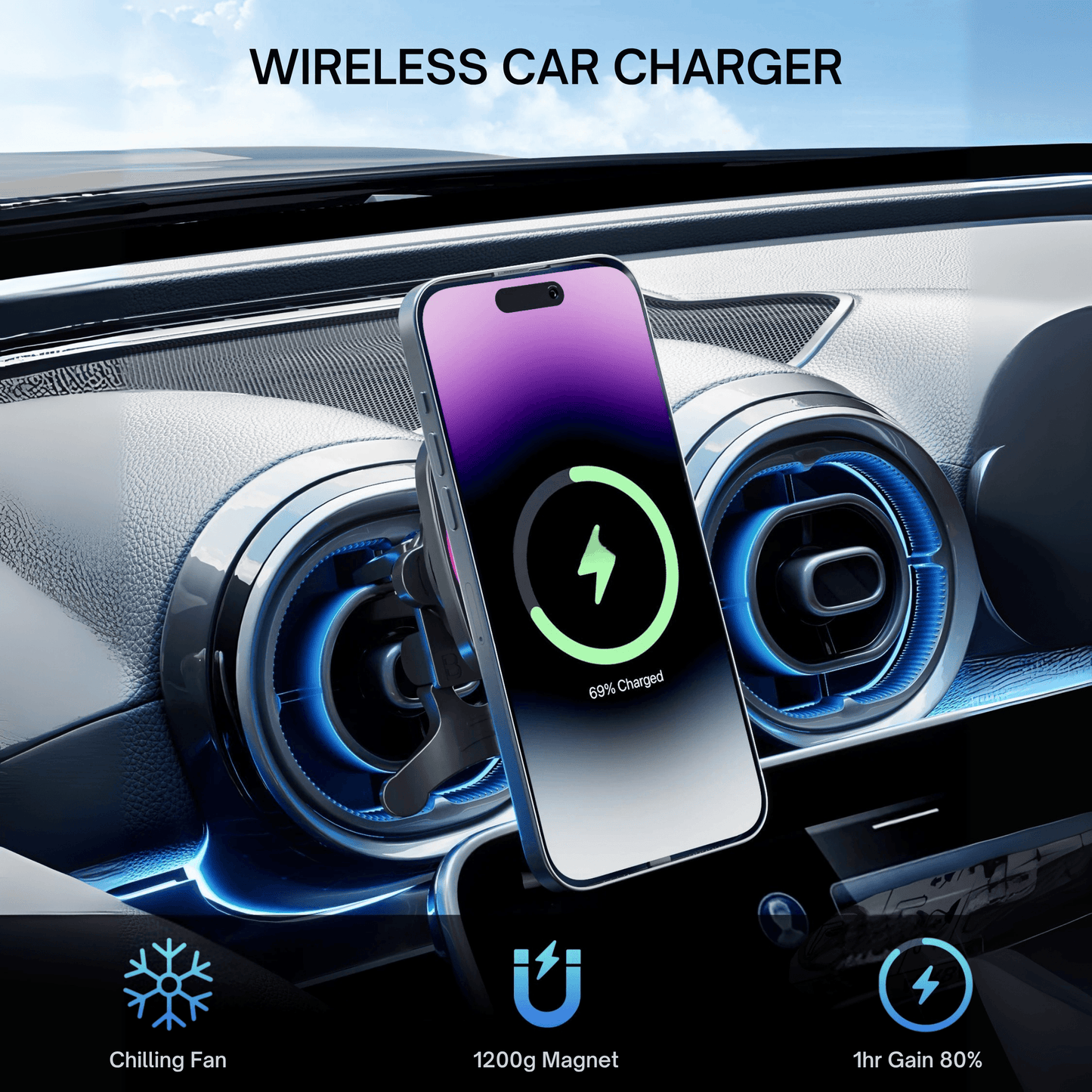 Smart Wireless Magnetic Car Charger - Autotrendix