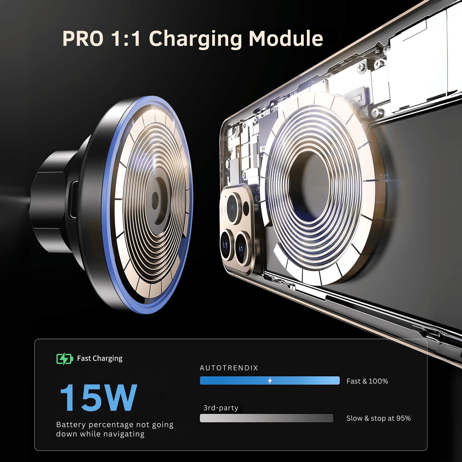 Smart Wireless Magnetic Car Charger - Autotrendix