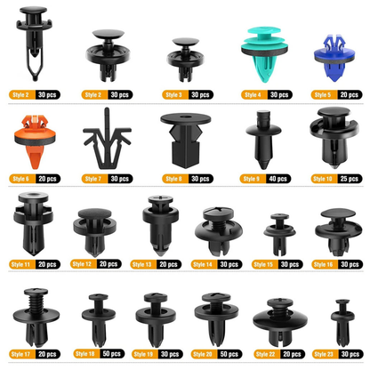 Auto Fastener Clips Kit 680 pcs