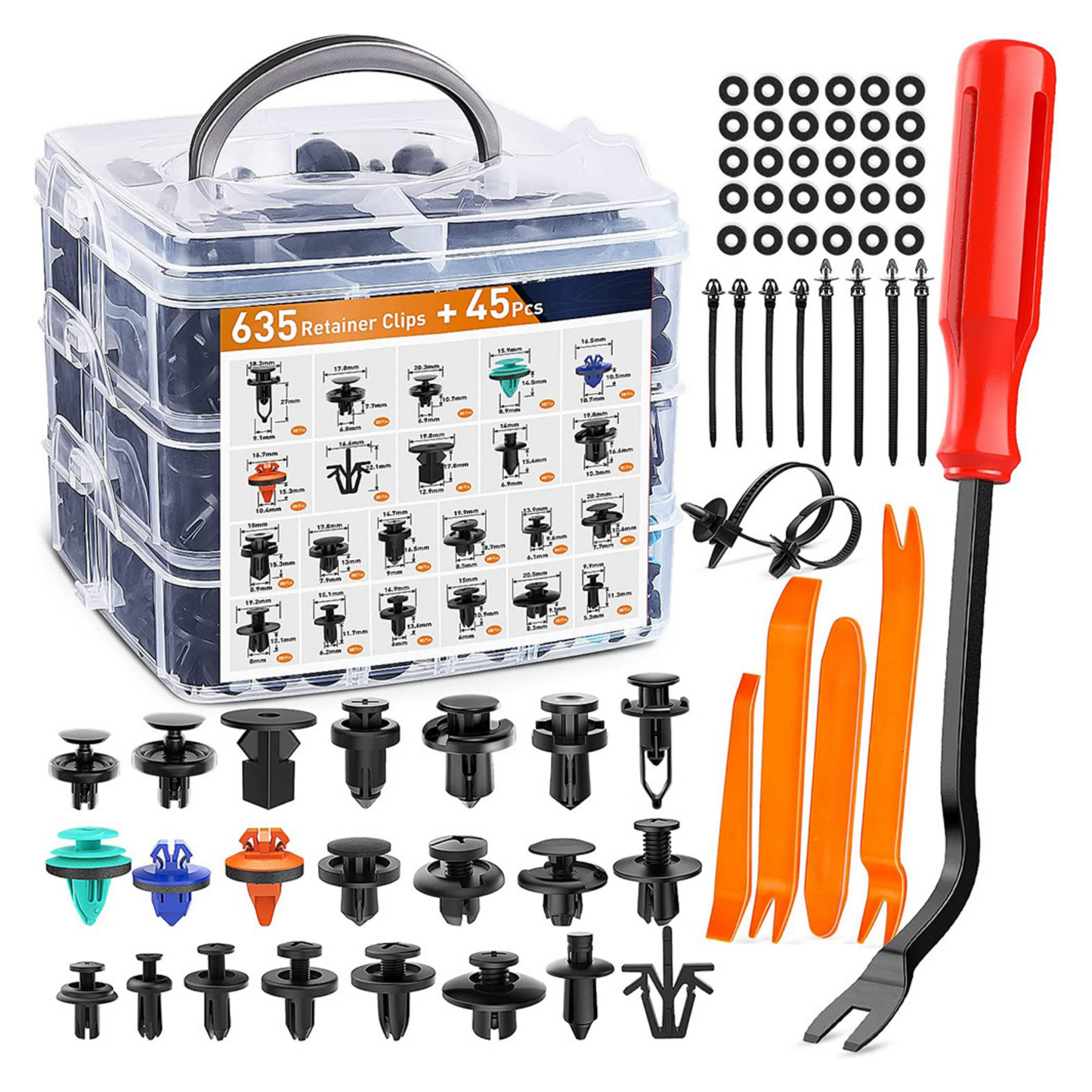 Auto Fastener Clips Kit 680 pcs