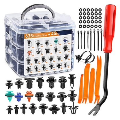 Auto Fastener Clips Kit 680 pcs