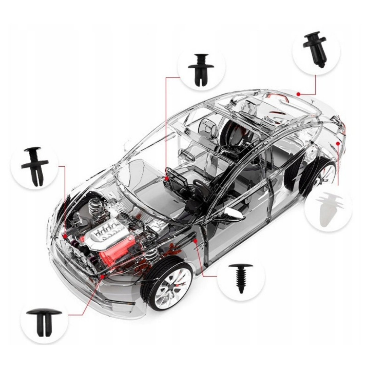 Auto Fastener Clips Kit 680 pcs