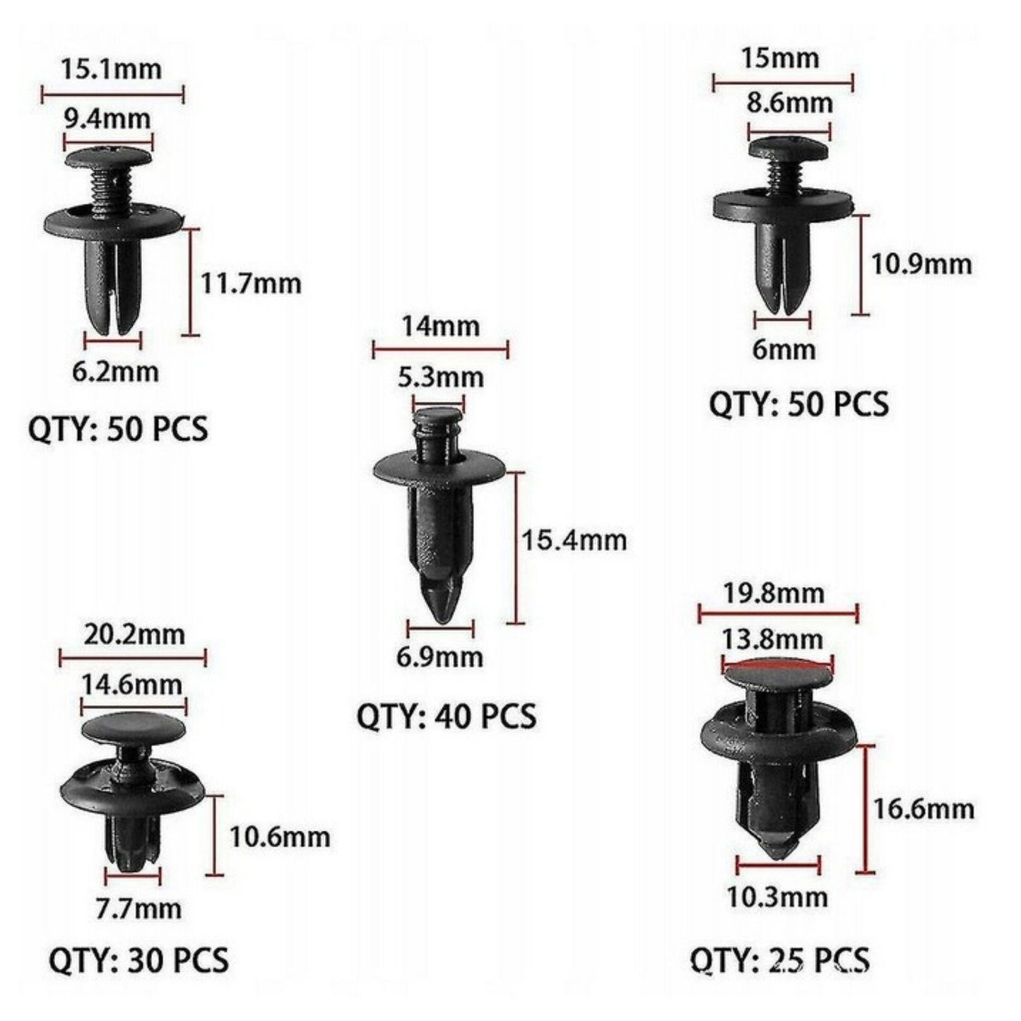 Auto Fastener Clips Kit 680 pcs