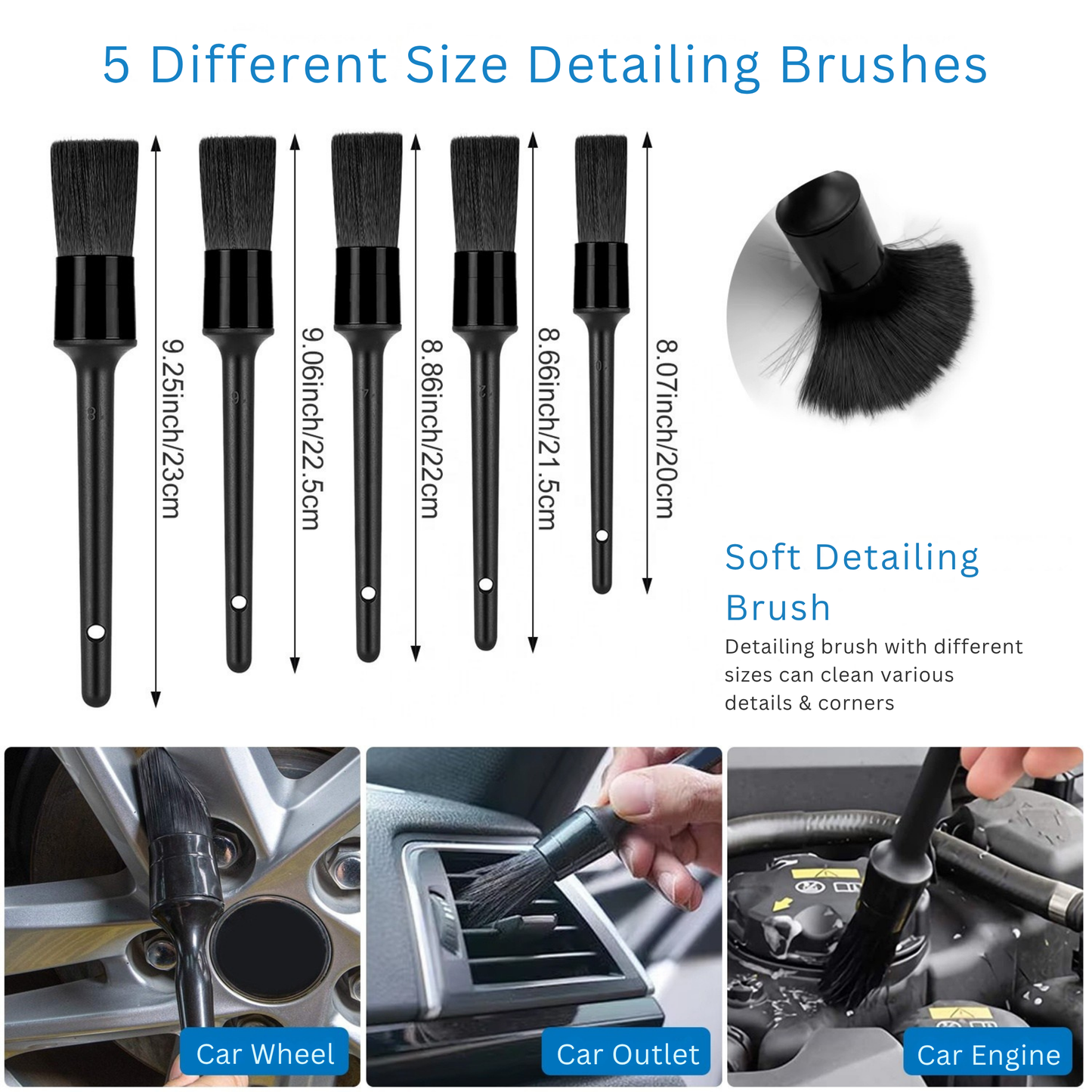 Car Cleaning Brush Set 26 pcs
