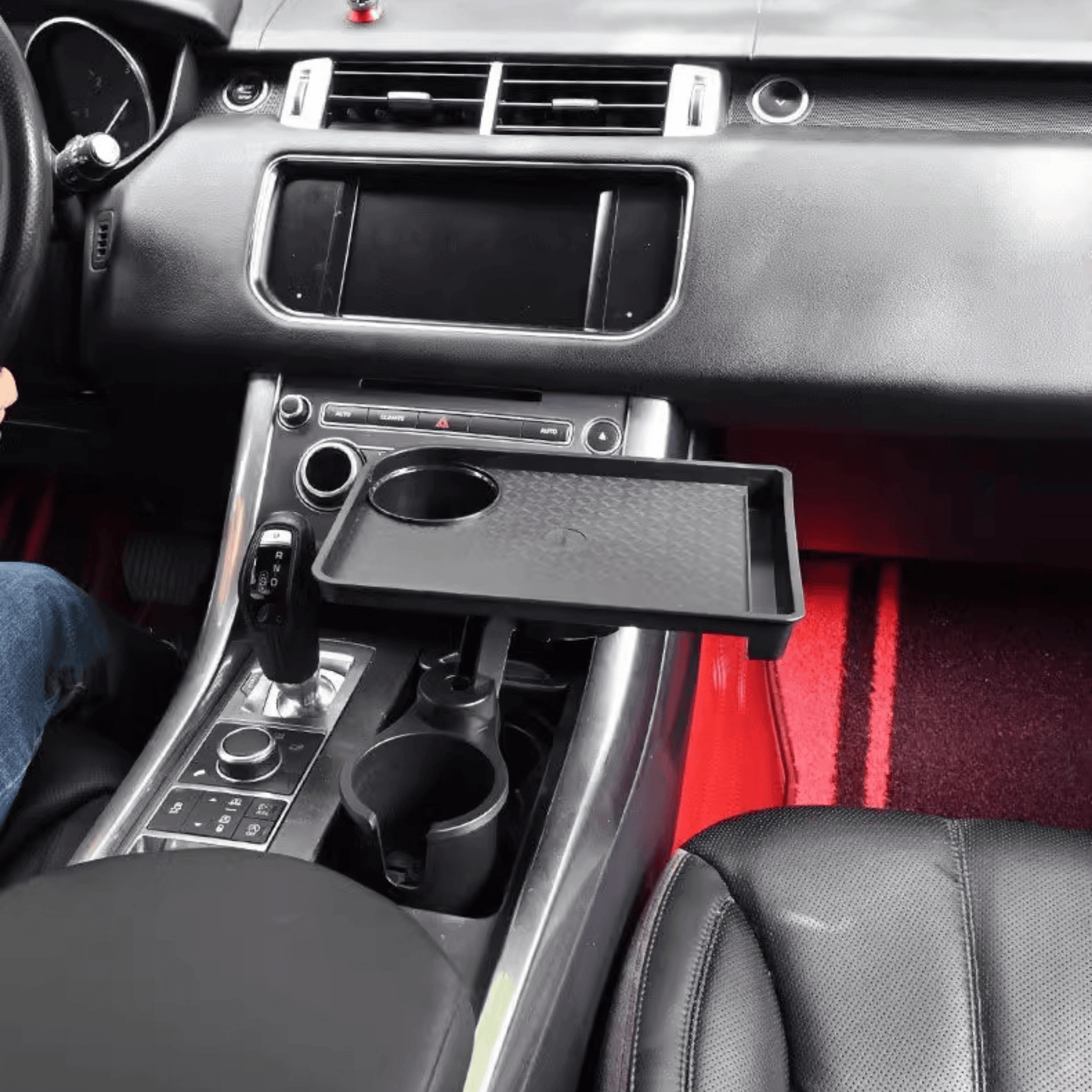 Car Cup Holder Expander with Detachable Food Tray - Autotrendix