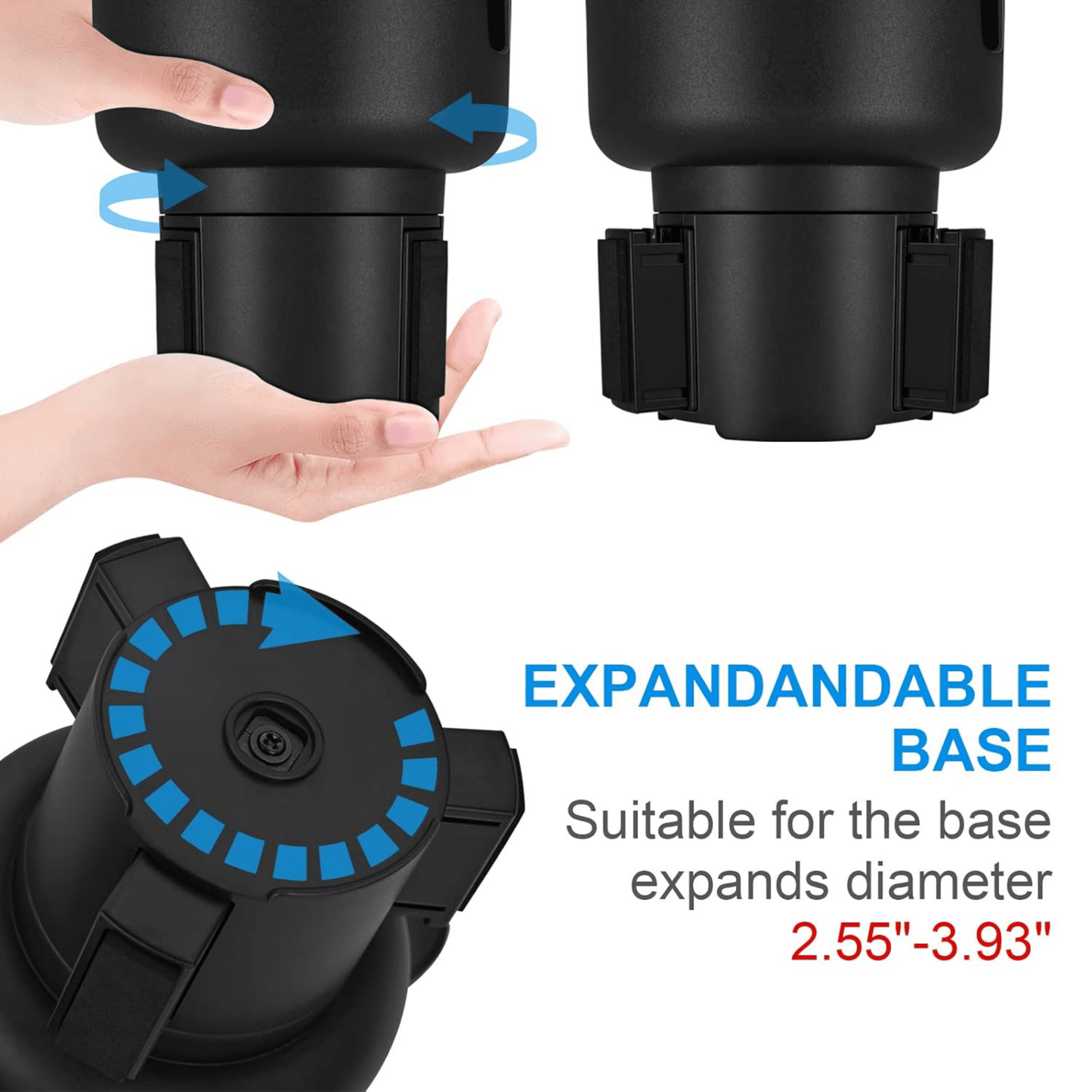 Car Cup Holder Expander with Detachable Food Tray - Autotrendix