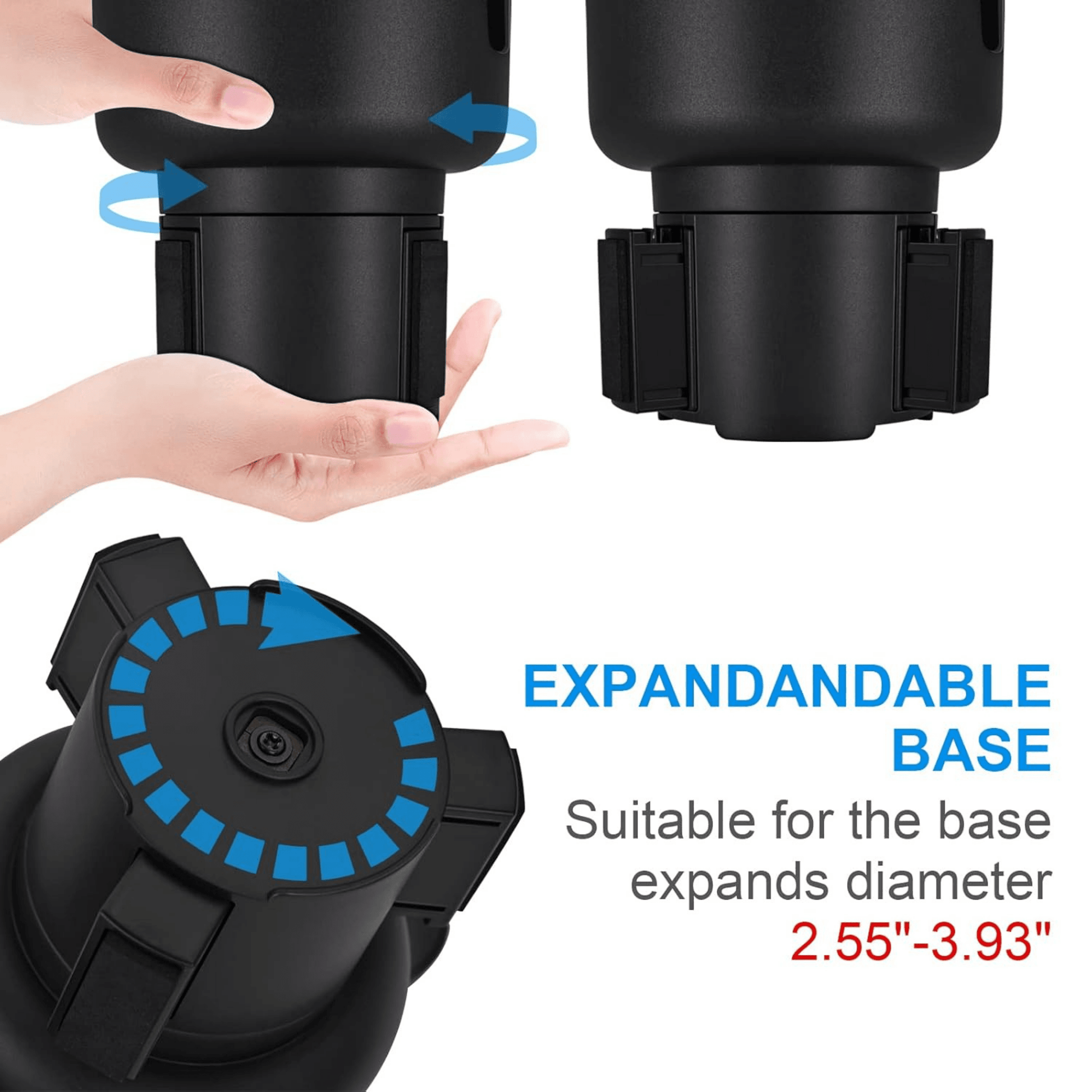 Car Cup Holder Expander with Detachable Food Tray - Autotrendix