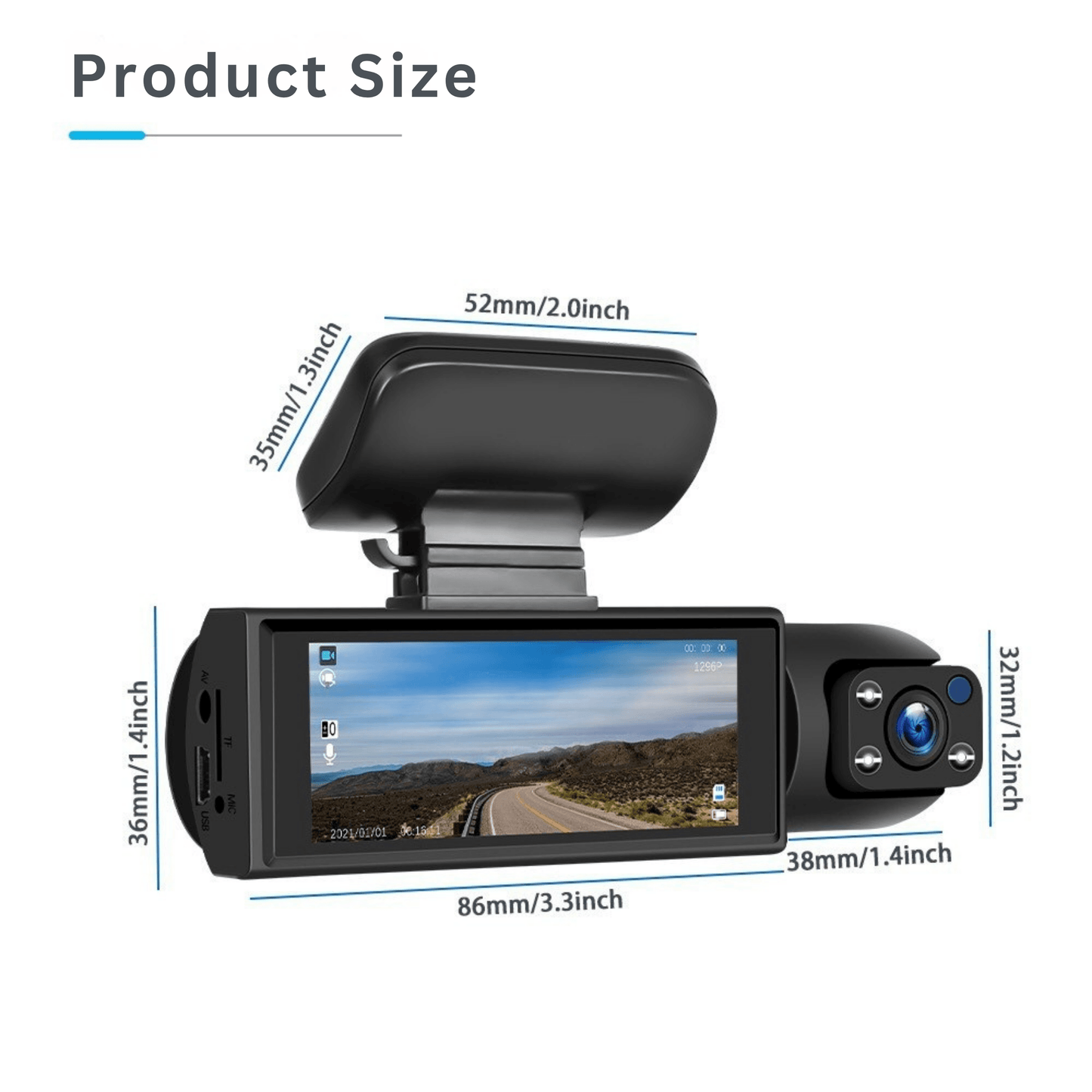 Dual-Lens Dash Camera with HD Night Vision - Autotrendix