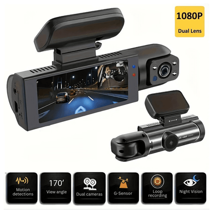 Dual-Lens Dash Camera with HD Night Vision - Autotrendix