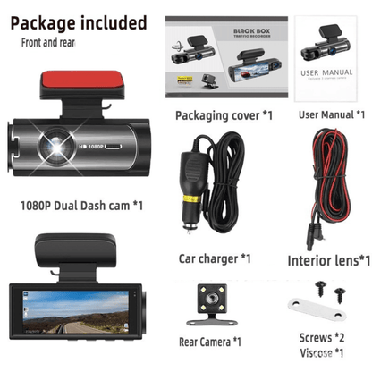 Dual-Lens Dash Camera with HD Night Vision - Autotrendix