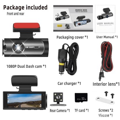 Dual-Lens Dash Camera with HD Night Vision - Autotrendix