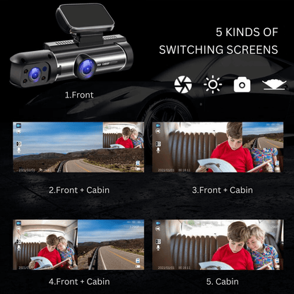 Dual-Lens Dash Camera with HD Night Vision - Autotrendix
