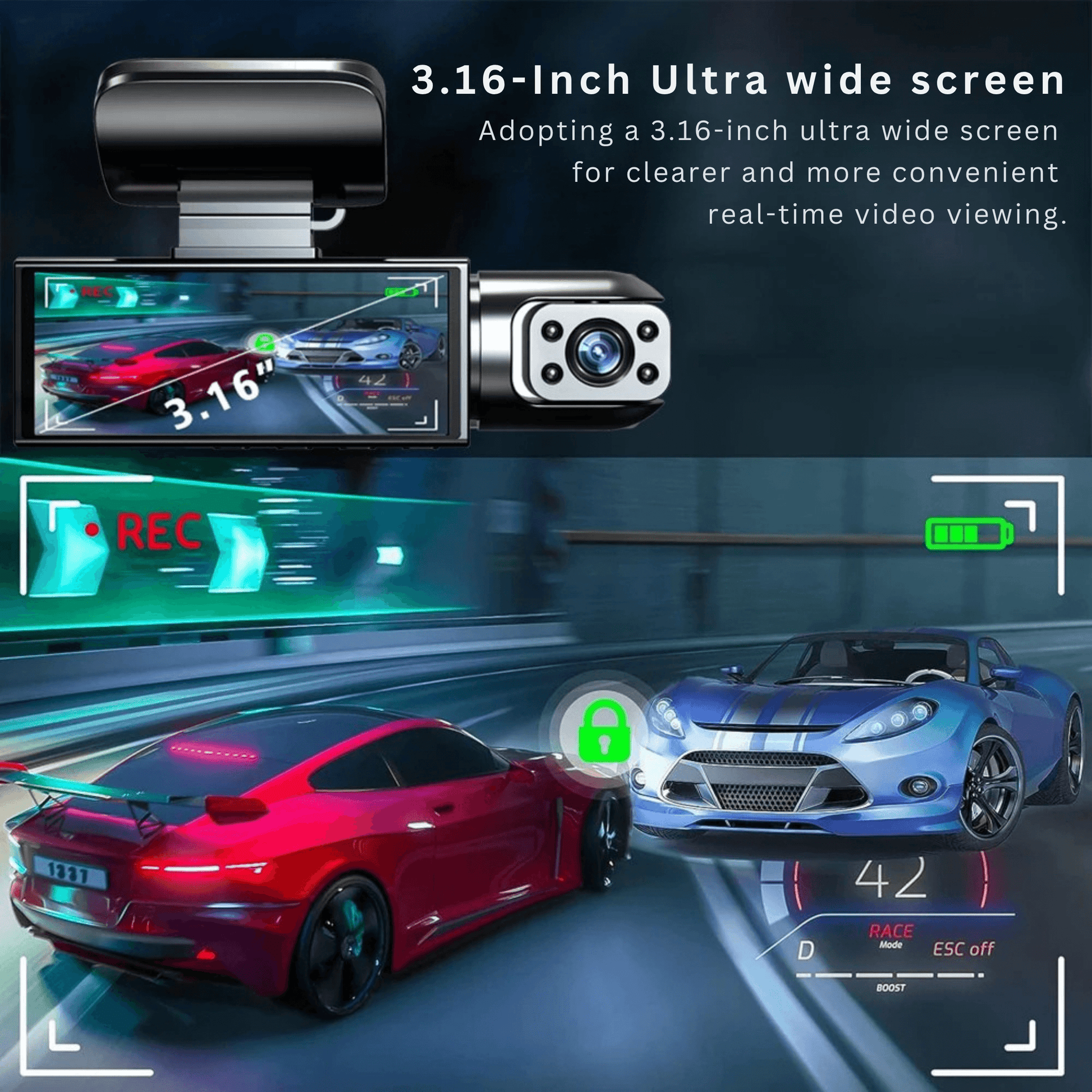 Dual-Lens Dash Camera with HD Night Vision - Autotrendix