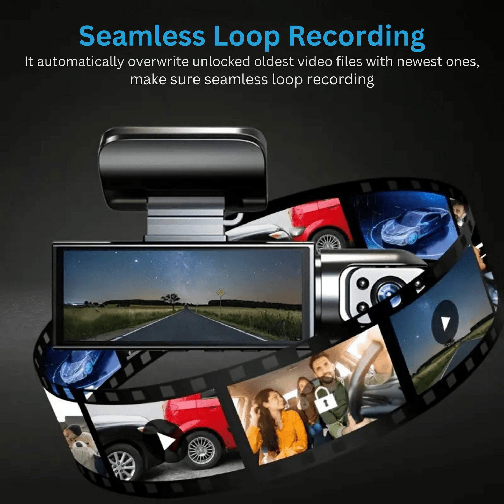 Dual-Lens Dash Camera with HD Night Vision - Autotrendix