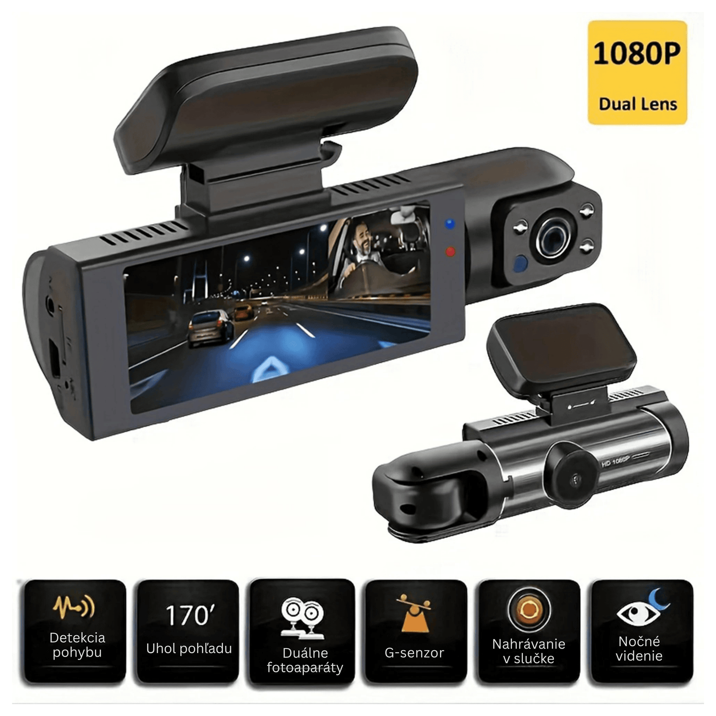 Dual-Lens Dash Camera with HD Night Vision - Autotrendix