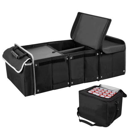 Heavy Duty 3-in-1 Car Trunk Organizer with Cooler Bag