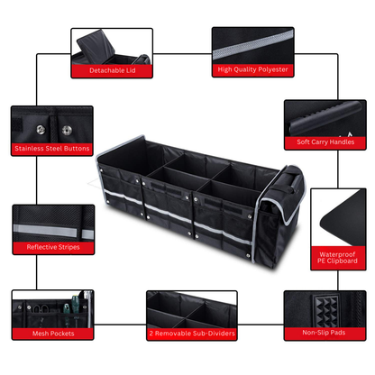Heavy Duty 3-in-1 Car Trunk Organizer with Cooler Bag