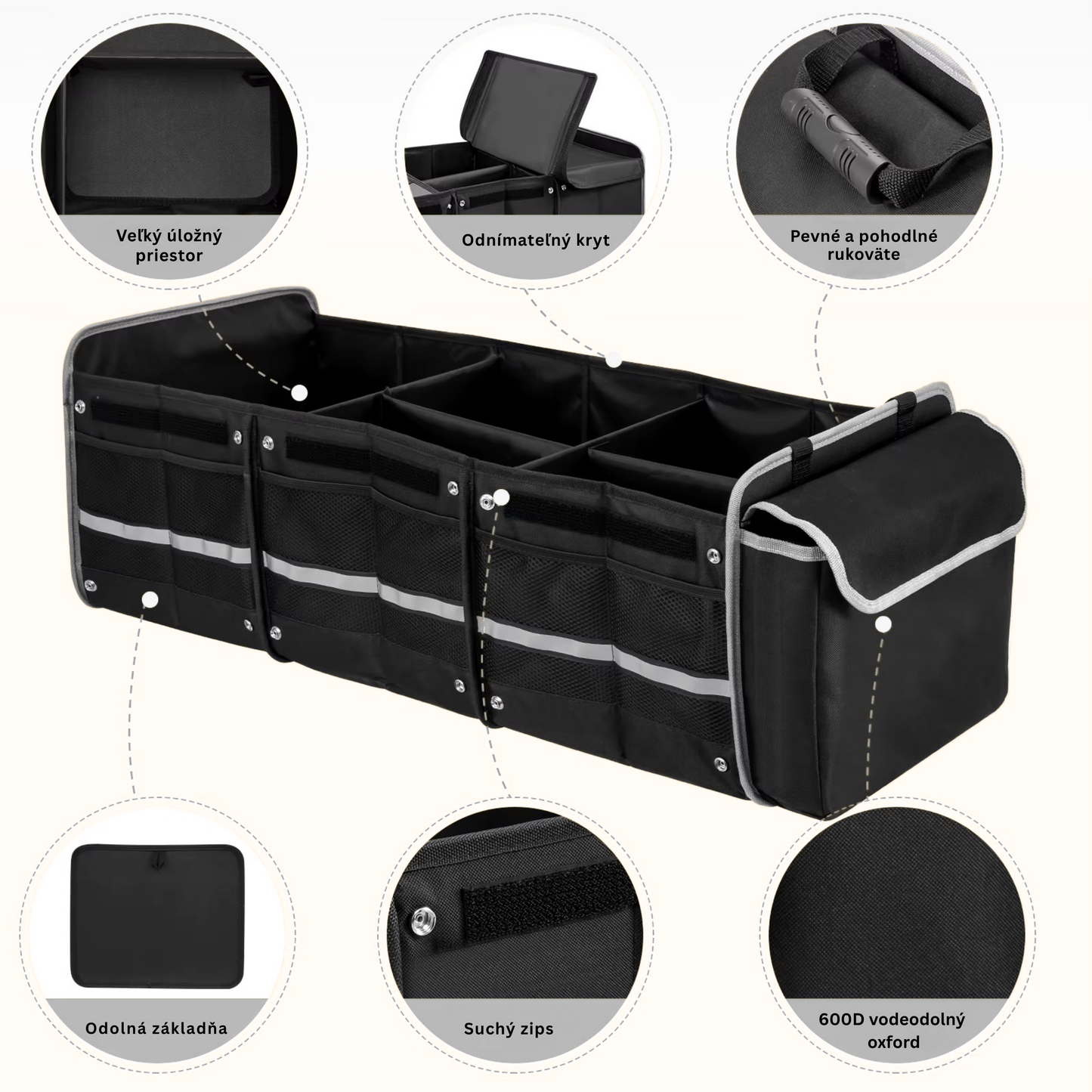 Heavy Duty 3-in-1 Car Trunk Organizer with Cooler Bag