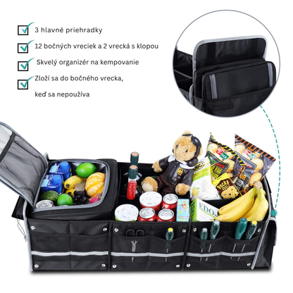Heavy Duty 3-in-1 Car Trunk Organizer with Cooler Bag
