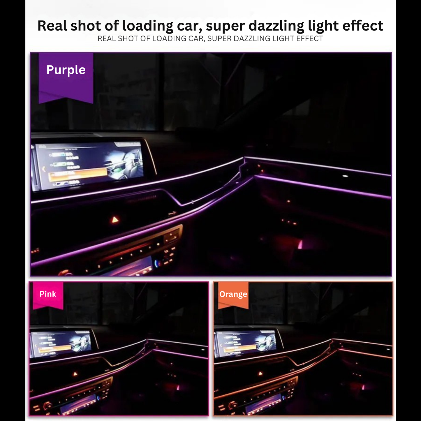 Neon LED Car Interior Lighting Strips 3m