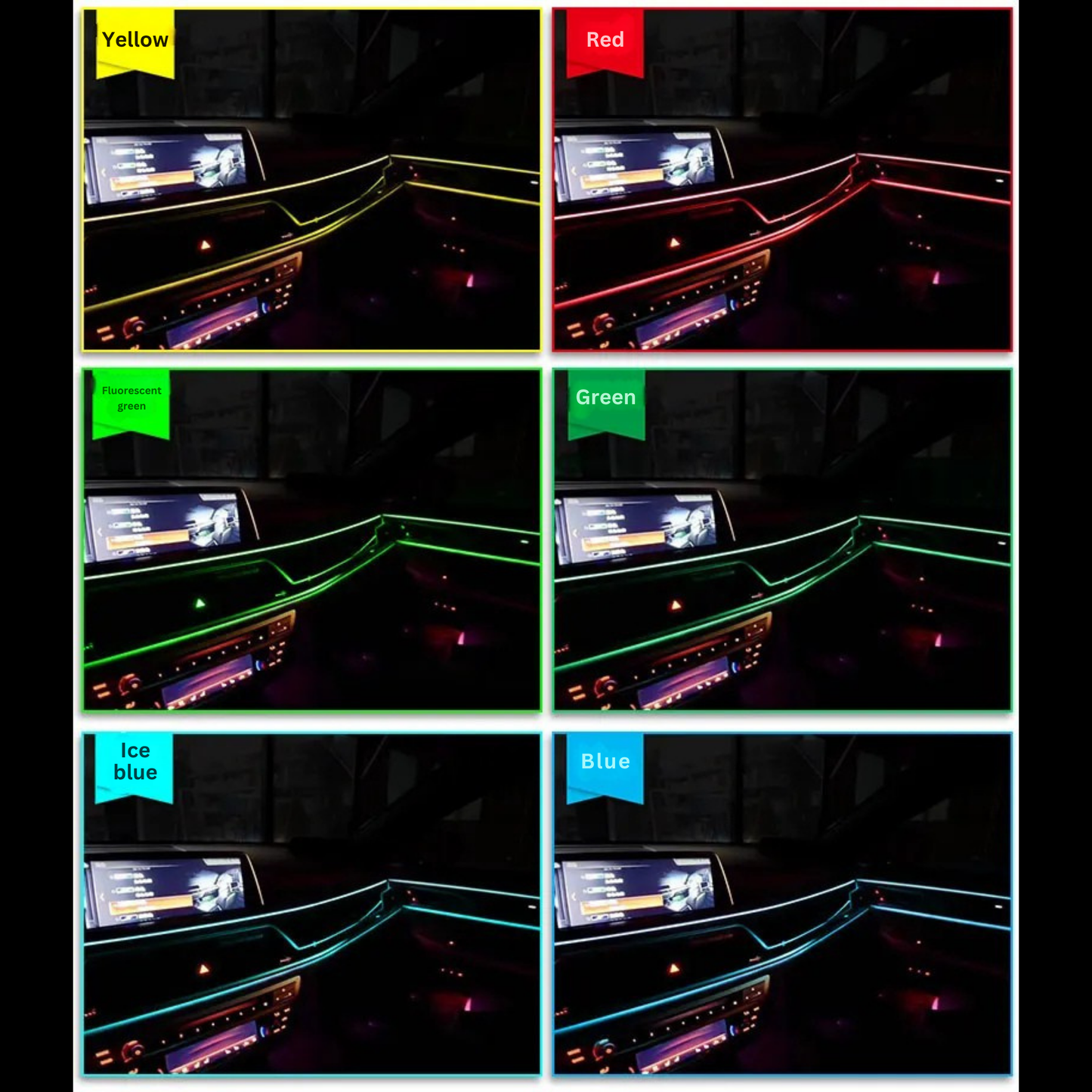 Neon LED Car Interior Lighting Strips 3m