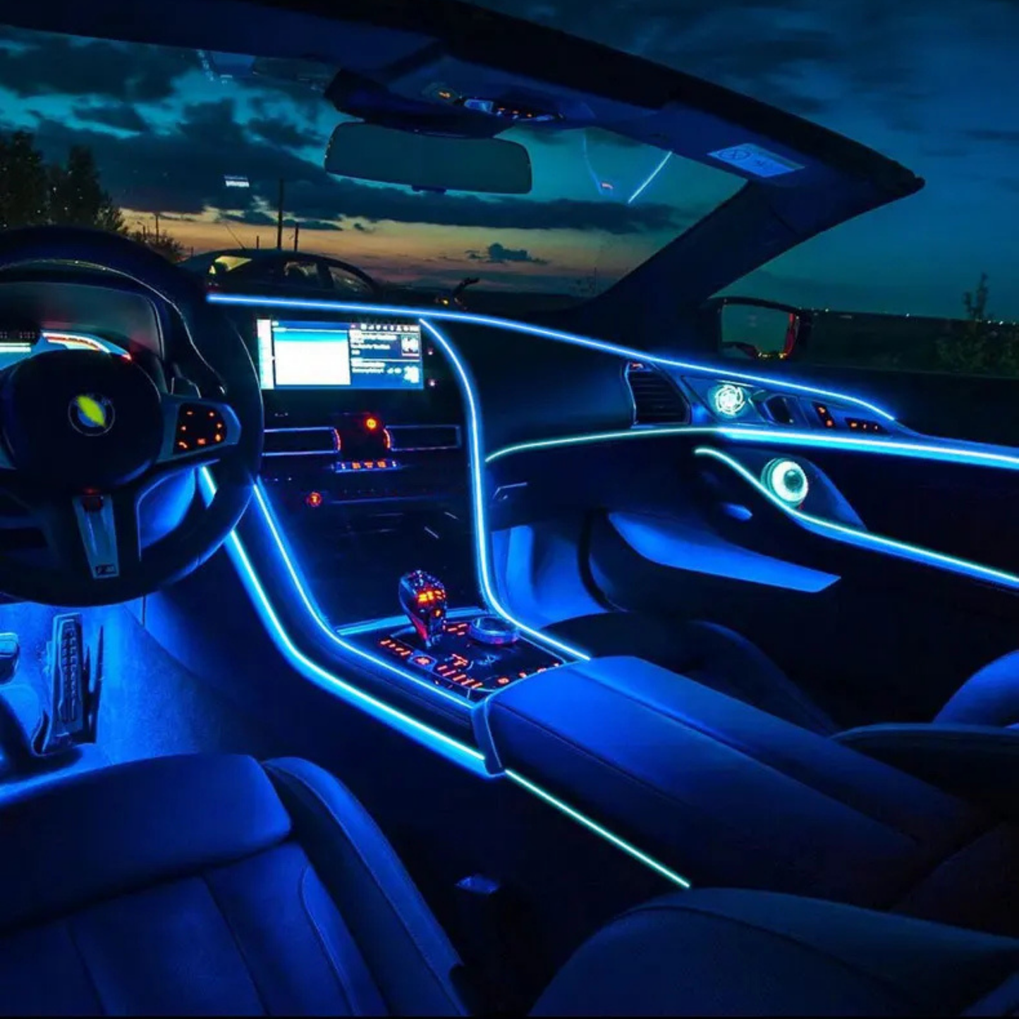 Neon LED Car Interior Lighting Strips 3m
