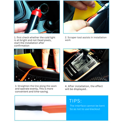 Neon LED Car Interior Lighting Strips 3m