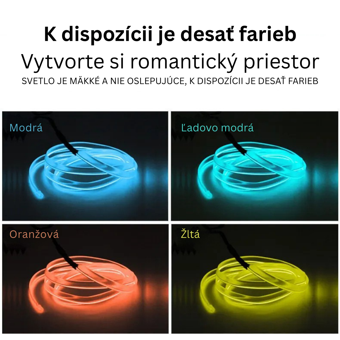 Neon LED Car Interior Lighting Strips 3m